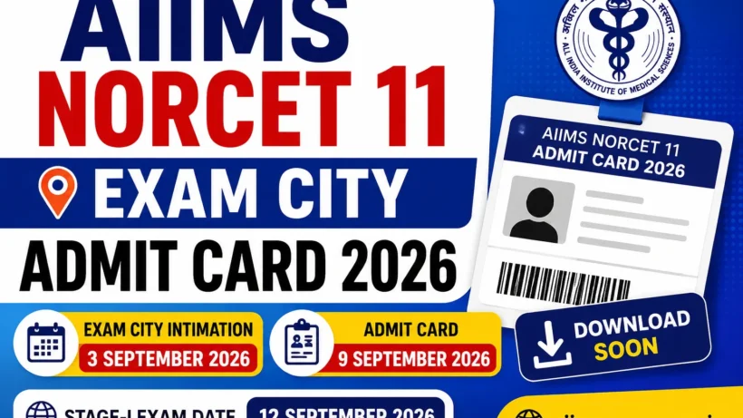 AIIMS NORCET 11 Exam City Admit Card 2026