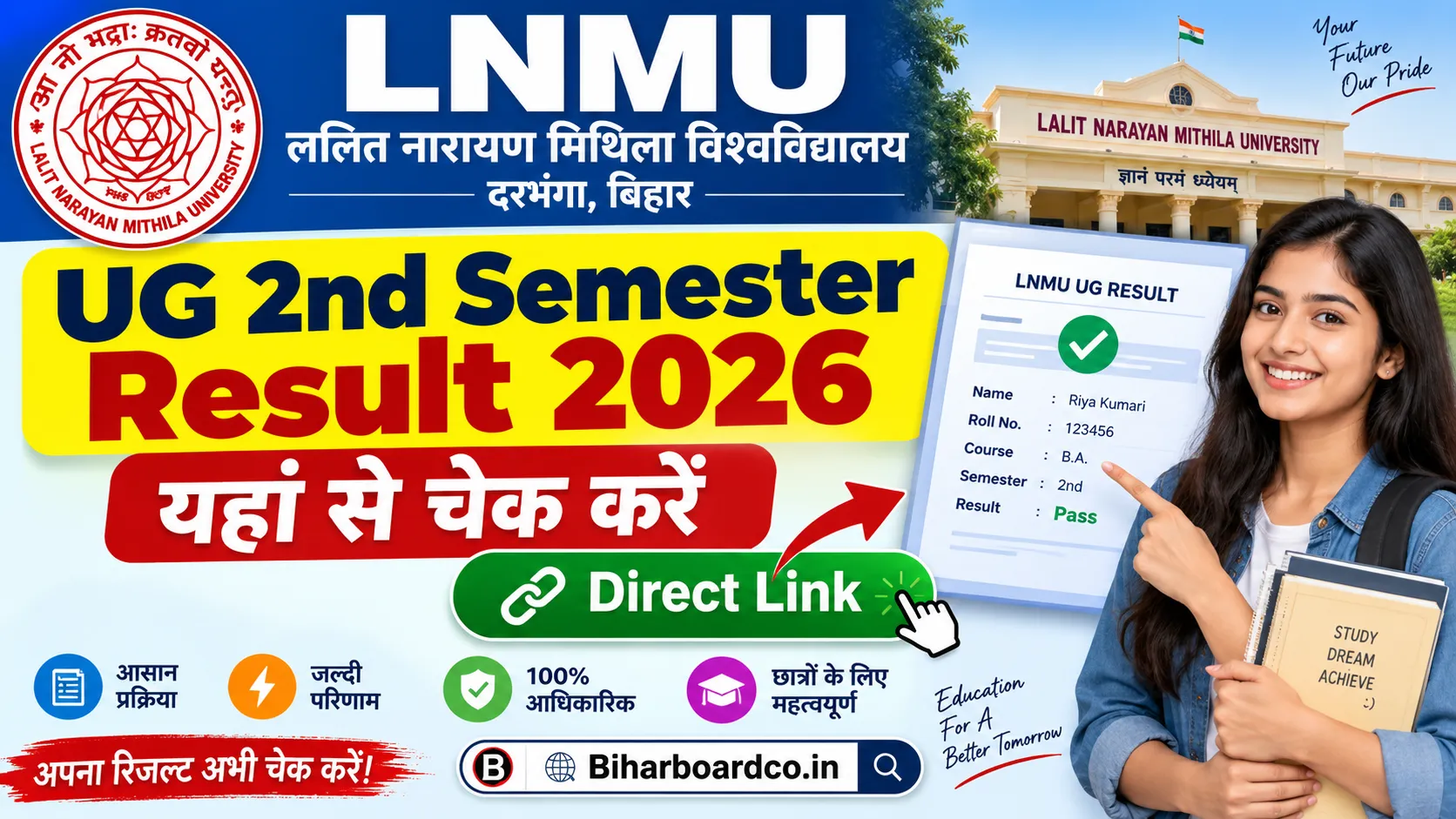 LNMU UG 2nd Semester Result 2026