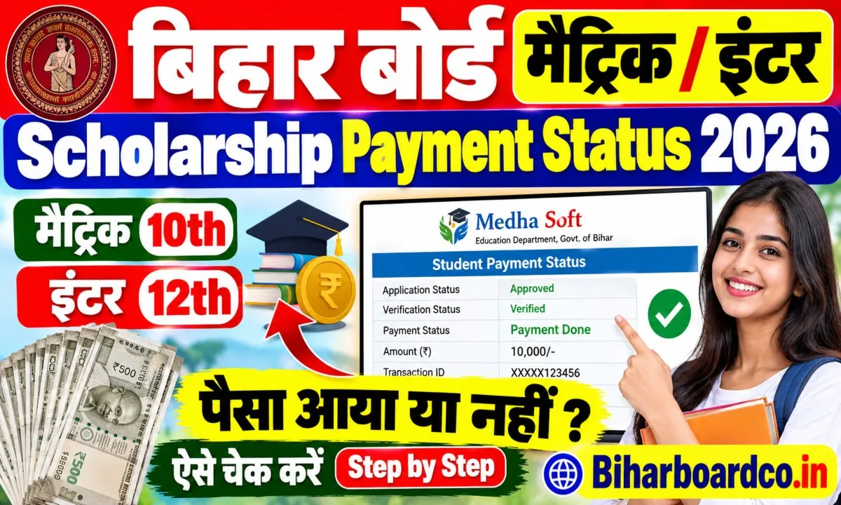 Bihar Board matric inter Scholarship Payment Status 2026